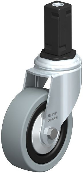 Blickle LKRA-VPA 101K-11-FA-EV14 Apparate-Lenkrolle mit Expander, Vollgummi, Grau, 848234