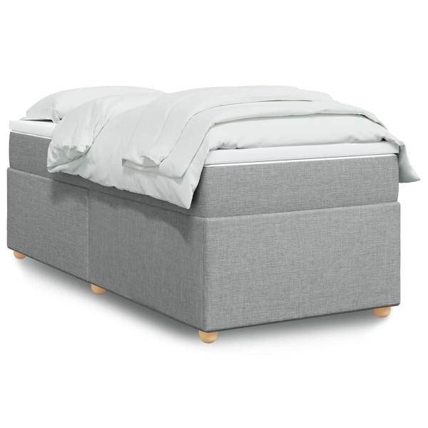 vidaXL Boxspringbett mit Matratze Hellgrau 90x190 cm Stoff, 3285338
