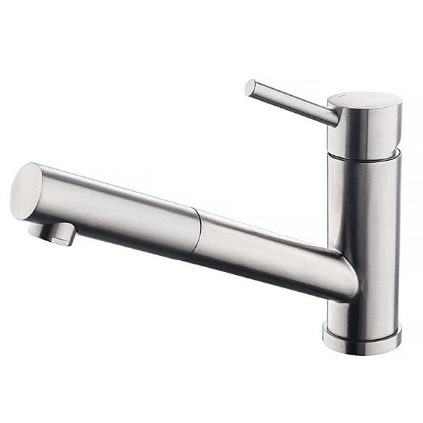 Gastro-Inox Mischbatterie Monoblock aus Edelstahl AISI 304, Hoher Auslauf 200 mm mit herausziehbarem Brausekopf, 402.304