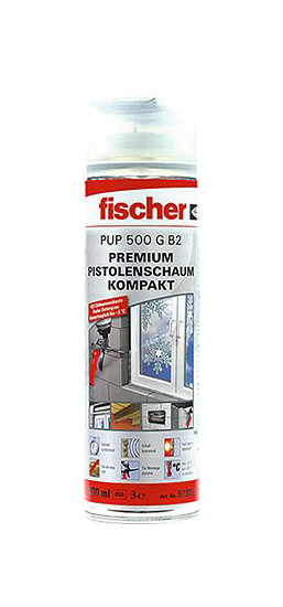 Fischer Premium Pistolenschaum Kompakt PUP 500, VE: 12 Stück, 503259