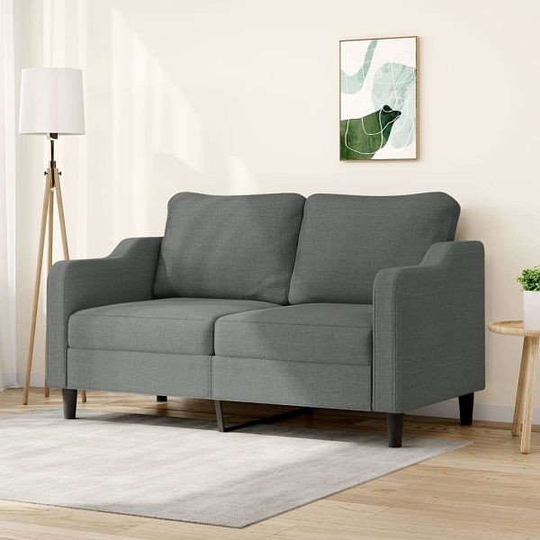 vidaXL 2-Sitzer-Sofa Dunkelgrau 140 cm Stoff (Polyester), 359360