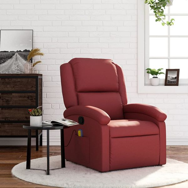 vidaXL Massagesessel Weinrot Kunstleder, Top-Qualität, 371786