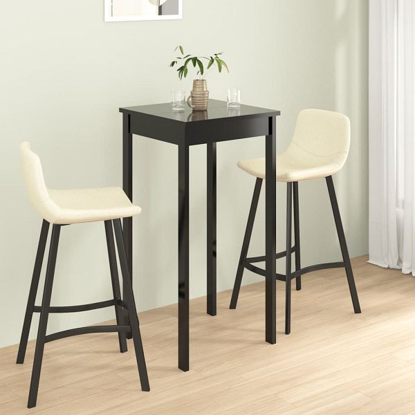 vidaXL Bartisch MDF Schwarz 55x55x107 cm, Abmessungen: 55 x 55 x 107 cm (B x T x H), 240379