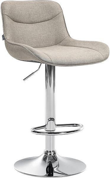 CLP Barhocker Vonore Stoff chrom, taupe, 323542, 4255716309428