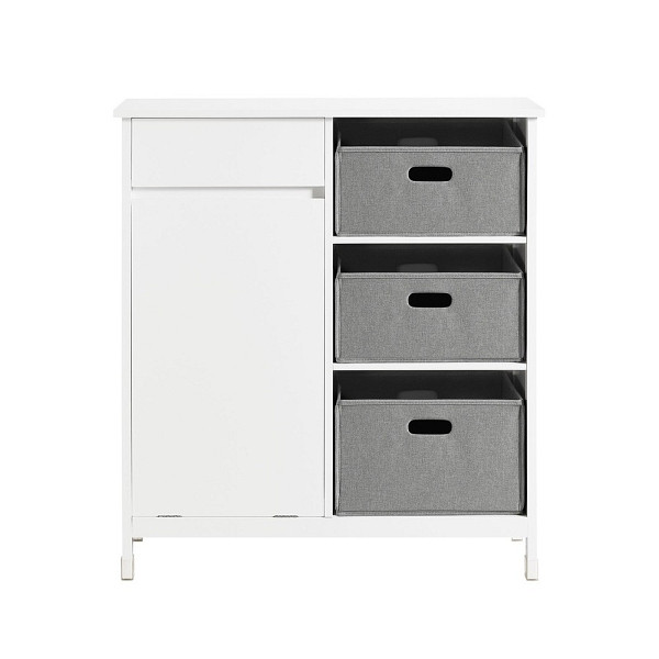 SoBuy Wäscheschrank mit einer Schublade Weiß 80x38x91 cm, Funktional, BZR77-W