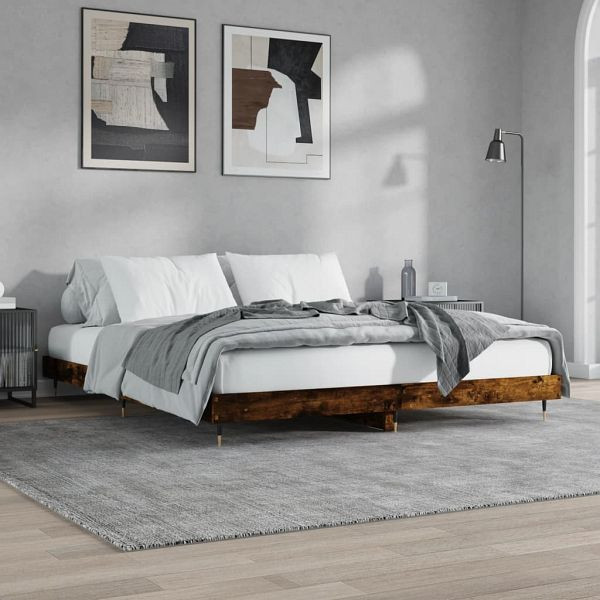 vidaXL Bettgestell Räuchereiche 200x200 cm Holzwerkstoff, 832114