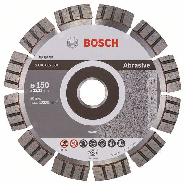 Bosch Diamanttrennscheibe Best for Abrasive, 150 x 22,23 x 2,4 x 12 mm, 2608602681