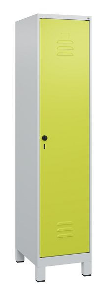 C+P Umkleidespind Classic PLUS mit Mitteltrennwand, Füße, 1800x400x500mm, 7035/0024, Drehriegel, 0800107-12F S10010