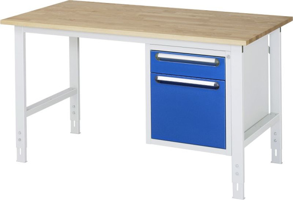 RAU Komplettmodell-05 Arbeitstisch Tom, B750xT1000xH760-1080mm, Buche-Massiv-Platte-25mm, 06-625B10-07-KM05.11