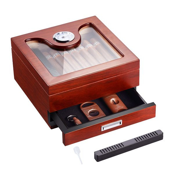 VEVOR 20-35 Zigarren-Humidor Glasplatte Zedernholz-Zigarrenkiste Schublade, XQBSJMTKJ203V80ZUV0