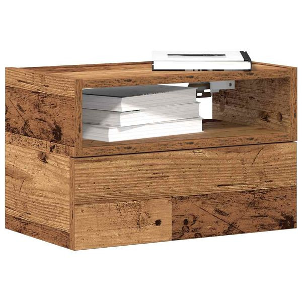 vidaXL Wand-Nachttische 2 Stk. Altholz-Optik 45x26x28,5 cm, 858611