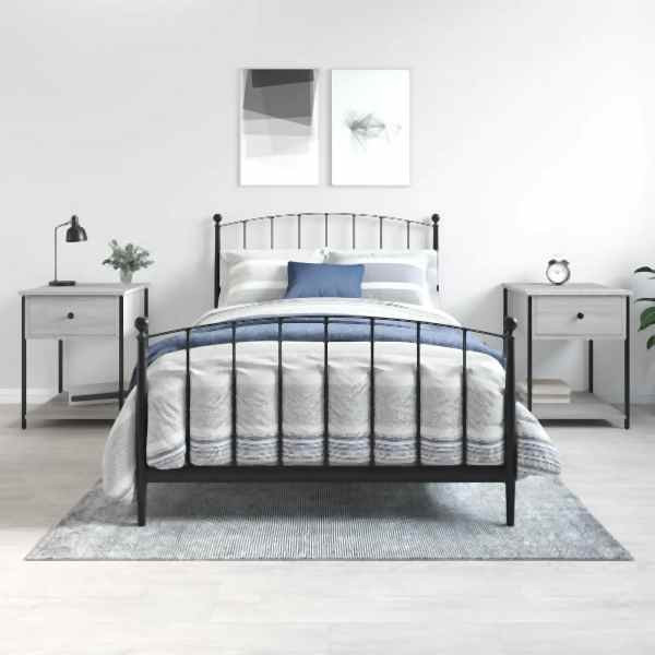 vidaXL Nachttische 2 Stück Grau Sonoma 44x45x58 cm Holzwerkstoff, 825850