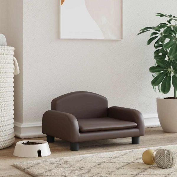 vidaXL Hundebett Braun 50x40x30 cm Abmessung Kunstleder, 171978