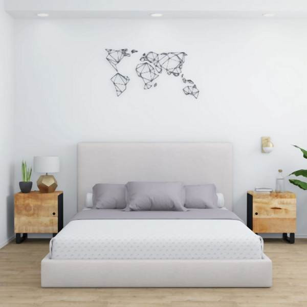 vidaXL Nachttische 2 Stück 40x33x46 cm Massivholz Mango, 345209