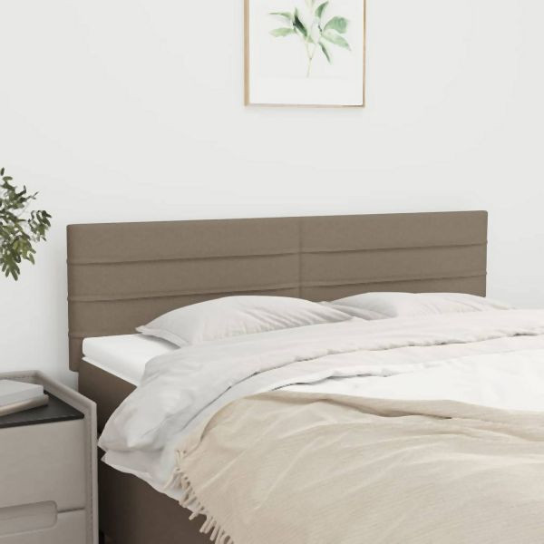 vidaXL Kopfteile 2 Stück Taupe 72x5x78/88 cm Stoff, 346148