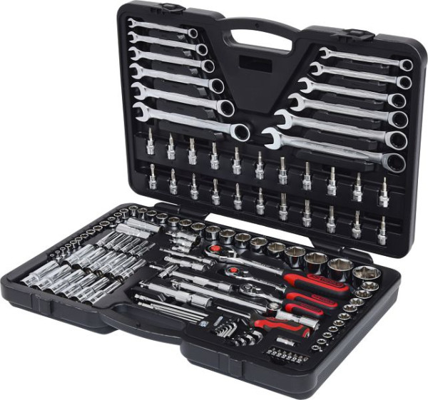 KS Tools 1/4"+3/8"+1/2" CHROMEplus Steckschlüssel-Satz, 124-teilig, 918.0724