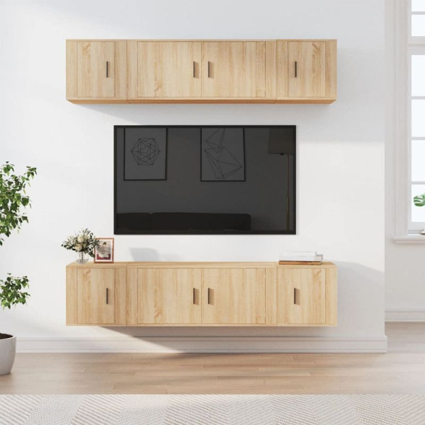 vidaXL 6-teiliges TV-Schrank-Set Sonoma-Eiche Holzwerkstoff, 3188657