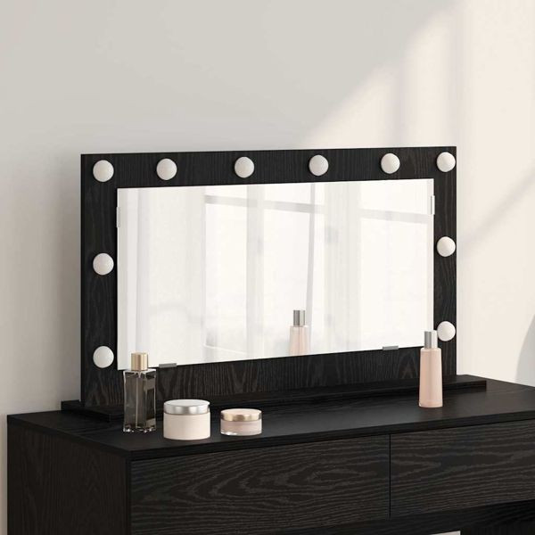 vidaXL Kosmetikspiegel mit Spiegel Schwarze Eiche 80 x 45 x 18 cm, 868318