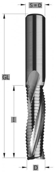 Edessö Schruppfräser HWM Z3 RH/negativ, A: 18, B: 55, GL: 115 - Z: 3, 140518055