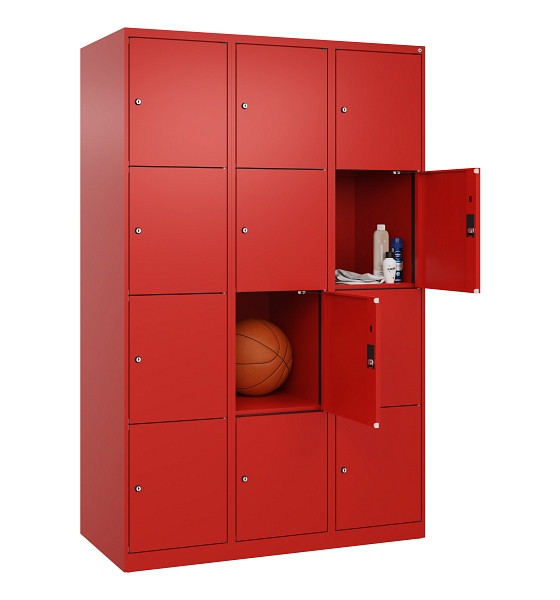 C+P Schließfachschrank Evolo PLUS, 12 Fächer, 1850x1200x500mm, 3020/3020, Abteile 3, Abteilbreite 400 mm, 049000-324 S10025