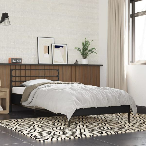 vidaXL Bettgestell Schwarz 100x200 cm Holzwerkstoff und Metall, 845587