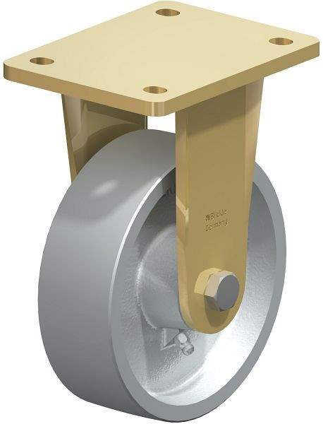 Blickle BS-G 150G Stahlgeschweißte Schwerlast-Bockrolle, Guss, Grau, 49585