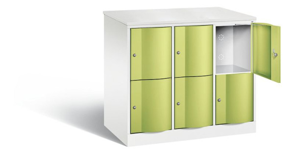 C+P XL-Schließfachschrank Resisto, H1077xB1148xT640mm, Farbe: Verkehrsweiß / Viridingrün, 8472-373 S10095