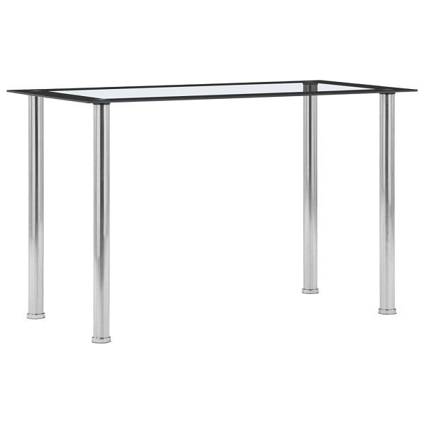 vidaXL Esstisch Schwarz und Transparent 120 x 60 x 75 cm Hartglas, 281851