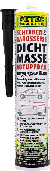 Petec Scheiben- & Karosseriedichtmasse Kartusche, Abtupfbar, 310ml, VE: 12 Stück, 83300