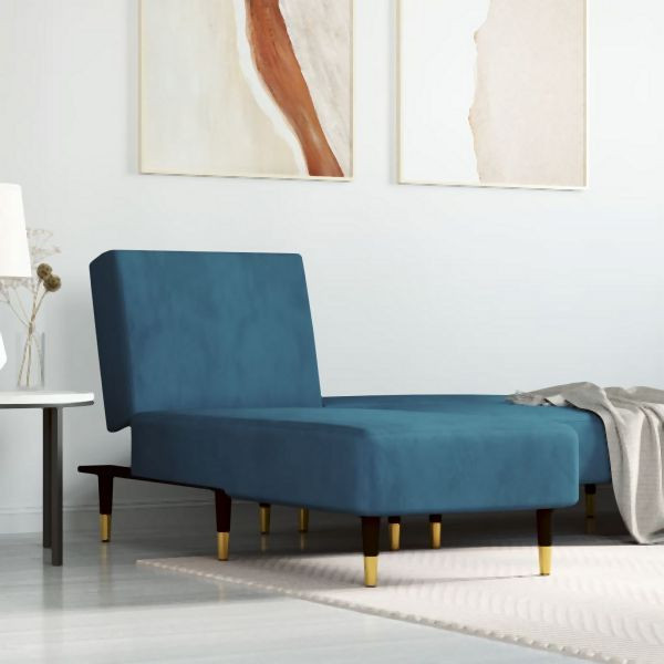 vidaXL Chaiselongue Blau Samt, ausgezeichnete Wahl, 352801