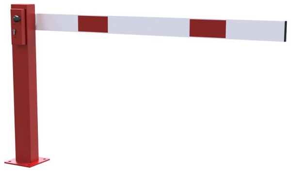 Schake Kompakte Handschranke 1,5m, rot / weiß, mit Profilzylinderschloss, 4011_151ZPB