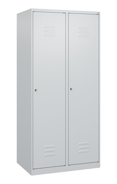 C+P Umkleidespind Classic PLUS mit Mitteltrennwand, 2 Abteile, 1700x800x500mm, 7035/7035, Zylinderschlösser, 0800007-22F S10021