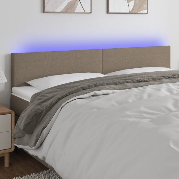 vidaXL LED Kopfteil Taupe 200x5x78/88 cm Stoff, 3121358