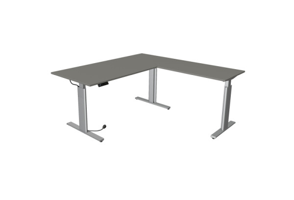 Kerkmann Sitz-/Stehtisch Move 3 silber B 2000 x T 1000 mm mit Anbauelement 1000 x 600 mm, grafit, (Montage), 10234312-1