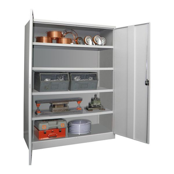 Pavoy Großvolumen-Schwerlastschrank 1950/1470/630, 4 gepulverte Fachböden, einschlagende Flügeltüren, Drehgriff mit Zylinderschloss, 36367-147-014-910204