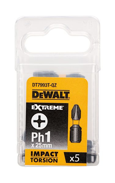 DeWalt Torsion Bit schlagfest Ph1 25mm, VE: 5 Stück, DT7993T-QZ