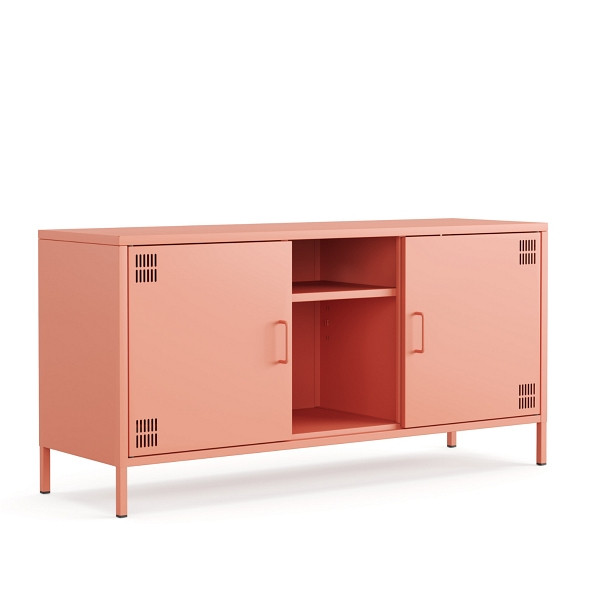 Mades Metall Möbel Pera3, TV-Schrank 3 Regale - 130,5 x 40 x 64,5 cm Lachsfarben, 152.68.10.102.06