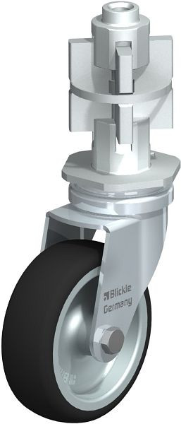 Blickle LRA-PATH 75G-E07 Apparate-Lenkrolle mit Expander, Thermoplastisches Polyurethan, Grau, 848612