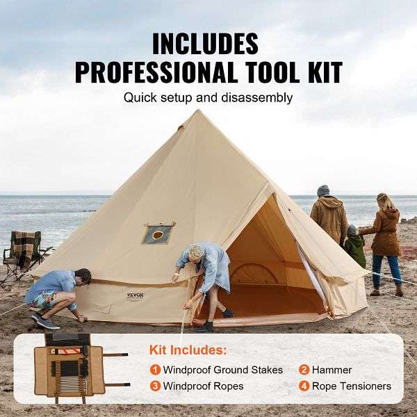 VEVOR Canvas-Glockenzelt 3 m/98 Fu 4-Jahreszeiten-Canvas-Zelt fr Camping  mit Herdanschluss FBZXZP3MMGBZ2X4C2V0 gnstig versandkostenfrei online  kaufen: groe Auswahl gnstige Preise | PROFISHOP.de