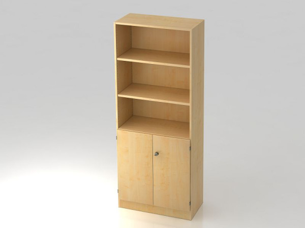 Hammerbacher Schrank 5OH, 2OH Türen, Sockelblende, Streifengriff Ahorn/Ahorn, 80x42x200,4 cm (BxTxH), V6770/3/3/SG