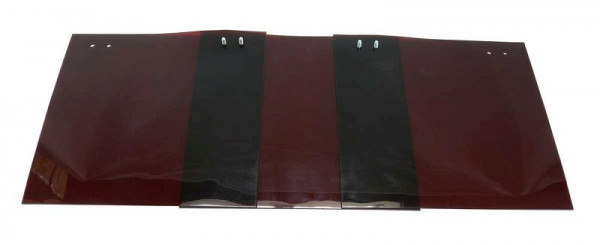 SINOtec TransTac Lamellen mit Lochung für Schwingschellen, rotbraun, 300 x 3 mm, 66% Überlappung, 10000452
