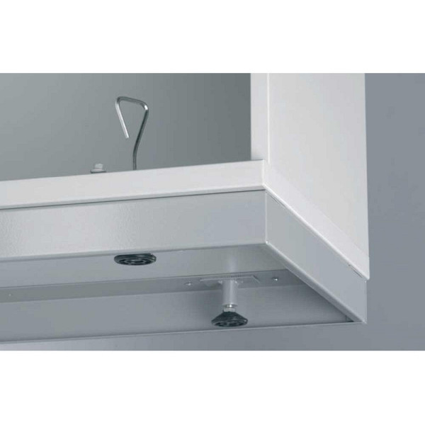 Deskin Stahlsockel für Rollladenschränke MULTI M pro, Metall Alusilber RAL 9006, B 1000 x H 50 x T 400 mm, 270213