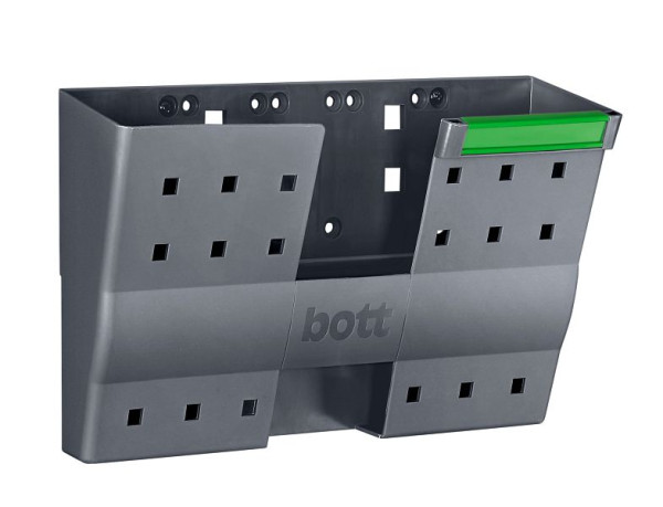 bott Dokumentenhalter, DIN A4 quer inkl. Befestigungsmaterial BxTxH: 340x100x213 mm, Kunststoff RAL 7016, VE: 5 Stück, 14014029.19