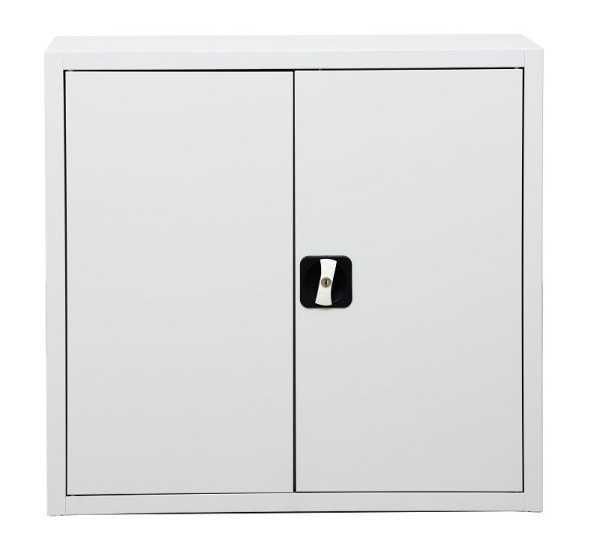 Gürkan Flügeltürenschrank, 38 x 80 x 75 cm, Lichtgrau, Fachboden Stück 1, FLC.07, 100003