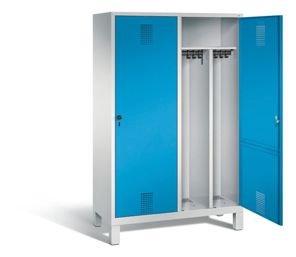 C+P Schwarz-Weiss-Spind Evolo, H1850xB1190xT500mm, Farbe: Lichtgrau / Lichtblau, 48210-40 S10007