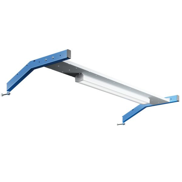 SOFAME Halterung für Tragsäulen B 1300 mm mit 15W LED-Leiste B810 mm, Lichtgrau RAL 7035, W010080388GC