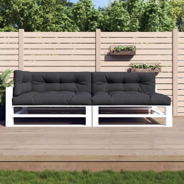 vidaXL Palettenkissen 5-tlg. Schwarz Stoff, bequem, 360784