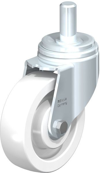 Blickle LHZ-SPO 160K Stahlblech-Lenkrolle, Schwerlast-Ausführung, mit Zapfen, Polyamid, Weiß, 754671