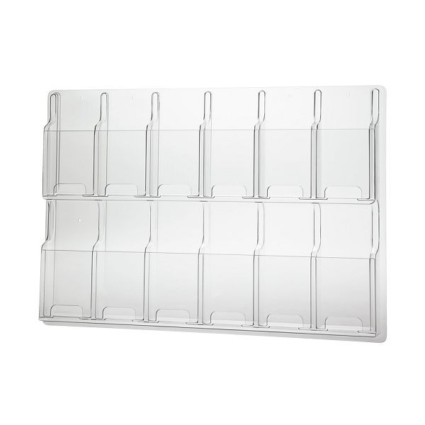 VKF Renzel Prospektspender / Wandmagazin / 12-fach Wandprospekthalter „Delux“ Lang DIN, 67.0039.5