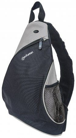 MANHATTAN Dashpack Notebookrucksack, bis 12", "Sling Bag" Style mit nur einem Schultergurt, schwarz/hellgrau, 439886